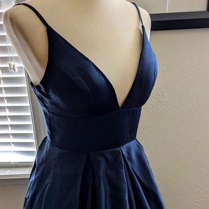 Beautiful Navy long flowing floor length dress